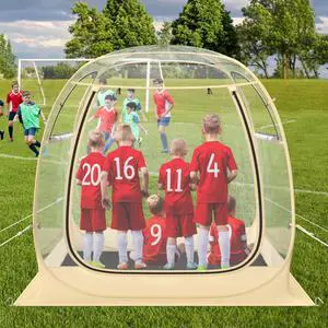 SPORFIT Pop up Sports Tent, Portable Weather Pod for 1-6 Person, Garden Screen House Shelter with Floor Mat & Carry Bag, Outdoor Clear Bubble Tent for Sports Event Soccer Camping (6 x 6 x 5.4 ft) SPORFIT Pop up Sports Tent, Portable Weather Pod for 1-6 Person, Garden Screen House Shelter with Floor Mat & Carry Bag, Outdoor Clear Bubble Tent for Sports Event Soccer Camping (6 x 6 x 5.4 ft)