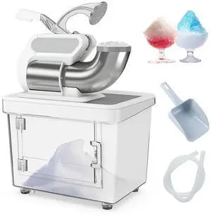 ARLIME Snow Cone Machine, 660 LBS/H 300W Electric Ice Crusher w/Dual Blades & Safety On/Off Switch, ETL-Approved Stainless Steel Commercial Shaved Ice Machine for Home Restaurant Bar, 37L (White) ARLIME Snow Cone Machine, 660 LBS/H 300W Electric Ice Crusher w/Dual Blades & Safety On/Off Switch, ETL-Approved Stainless Steel Commercial Shaved Ice Machine for Home Restaurant Bar, 37L (White)
