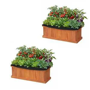 SPORFIT Wooden Raised Garden Bed, Large Rectangular Planter with Drainage Holes, Removable Bottom & Liner for Flowers Vegetables, Outdoor Elevated Planter Box for Yard Patio Balcony (2, 28x10x10) SPORFIT Wooden Raised Garden Bed, Large Rectangular Planter with Drainage Holes, Removable Bottom & Liner for Flowers Vegetables, Outdoor Elevated Planter Box for Yard Patio Balcony (2, 28x10x10)