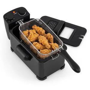 ARLIME 1700W Deep Fryer with Basket, 3L Countertop Frying Pot with Basket, Adjustable Temperature & 60 min Timer, Electric Oil Fryer with View Window Lid for Home Kitchen ARLIME 1700W Deep Fryer with Basket, 3L Countertop Frying Pot with Basket, Adjustable Temperature & 60 min Timer, Electric Oil Fryer with View Window Lid for Home Kitchen