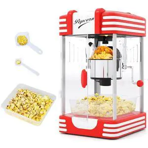 ARLIME Popcorn Machine, Pop Corn Maker w/ 3.5 Oz Stainless Steel Kettle, Light, Kernel Scoop, Oil Spoon & Serving Tray, Countertop Popcorn Popper for Movie Theater Night, Birthday Party, Christmas ARLIME Popcorn Machine, Pop Corn Maker w/ 3.5 Oz Stainless Steel Kettle, Light, Kernel Scoop, Oil Spoon & Serving Tray, Countertop Popcorn Popper for Movie Theater Night, Birthday Party, Christmas