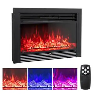 ARLIME Electric Fireplace 33 Inch, 750/1500W Wall Firebox Heater with Remote Control, 3 Color Flames, 5 Brightness Settings 8H Timer, Electric Fireplace Inserts for RV ARLIME Electric Fireplace 33 Inch, 750/1500W Wall Firebox Heater with Remote Control, 3 Color Flames, 5 Brightness Settings 8H Timer, Electric Fireplace Inserts for RV