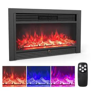ARLIME Electric Fireplace 36 Inch, 750/1500W Wall Firebox Heater with Remote Control, 3 Color Flames, 5 Brightness Settings 8H Timer, Electric Fireplace Inserts for RV ARLIME Electric Fireplace 36 Inch, 750/1500W Wall Firebox Heater with Remote Control, 3 Color Flames, 5 Brightness Settings 8H Timer, Electric Fireplace Inserts for RV