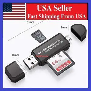 Micro USB OTG to USB 2.0 Adapter SD/Micro SD Card Reader With Standard USB Male Micro USB OTG to USB 2.0 Adapter SD/Micro SD Card Reader With Standard USB Male