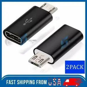 2 Pack USB 3.1 Type C Female to Micro USB Male Adapter Converter Connector USB-C 2 Pack USB 3.1 Type C Female to Micro USB Male Adapter Converter Connector USB-C