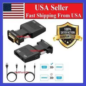 VGA To HDMI Adapter Full HD 1080P Audio Video Converter Laptop PC To TV HDTV AV VGA To HDMI Adapter Full HD 1080P Audio Video Converter Laptop PC To TV HDTV AV