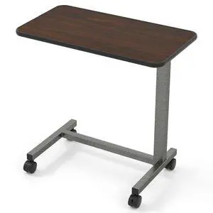 SPORFIT Height Adjustable Table, 28" x 15" Mobile Computer Desk, Brown SPORFIT Height Adjustable Table, 28" x 15" Mobile Computer Desk, Brown