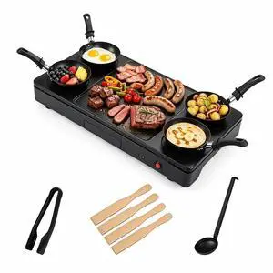 ARLIME Raclette Table Grill for 4 People, 1000W Indoor Electric Griddle ARLIME Raclette Table Grill for 4 People, 1000W Indoor Electric Griddle