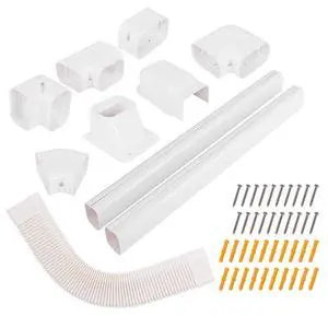 ARLIME 4" 10FT Mini Split Line Set Cover, Decorative Line Set Cover Kit ARLIME 4" 10FT Mini Split Line Set Cover, Decorative Line Set Cover Kit
