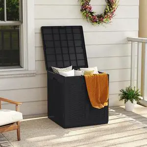 SPORFIT Large Outdoor Storage Box w/Lid, Handles, Black, 39 Gallon SPORFIT Large Outdoor Storage Box w/Lid, Handles, Black, 39 Gallon
