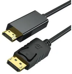 1.8M DP to HDMI Cable, DisplayPort Male to HDMI Male Converter Cord Supports 4K 30Hz & 1080P Full HD, High Speed DP to HDMI Adapter Cable for Laptop Desktop PC, Graphics Card, Monitor, Projector, HDTV 1.8M DP to HDMI Cable, DisplayPort Male to HDMI Male Converter Cord Supports 4K 30Hz & 1080P Full HD, High Speed DP to HDMI Adapter Cable for Laptop Desktop PC, Graphics Card, Monitor, Projector, HDTV