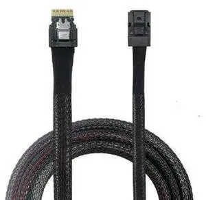 SFF-8654 4i to SFF-8643 MiniSAS-HD Server Internal Connection Cable, PCIe High Speed Data Transfer Cord, SFF8654 to SFF8643 Adapter Wire for RAID HBA Card, Storage Backplane, NAS, JBOD Disk Array, Dat SFF-8654 4i to SFF-8643 MiniSAS-HD Server Internal Connection Cable, PCIe High Speed Data Transfer Cord, SFF8654 to SFF8643 Adapter Wire for RAID HBA Card, Storage Backplane, NAS, JBOD Disk Array, Dat