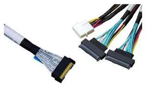 DiliVing DiLinker 80CM PCIe 5.0 MCIO x8 to Dual U.2 NVMe Cable, SFF-TA-1016 74Pin Mini Cooledge IO to 2×SFF-8639 68Pin Splitter Cord with SATA Power, Low-Latency Internal Wire for Server Motherboard, DiliVing DiLinker 80CM PCIe 5.0 MCIO x8 to Dual U.2 NVMe Cable, SFF-TA-1016 74Pin Mini Cooledge IO to 2×SFF-8639 68Pin Splitter Cord with SATA Power, Low-Latency Internal Wire for Server Motherboard,
