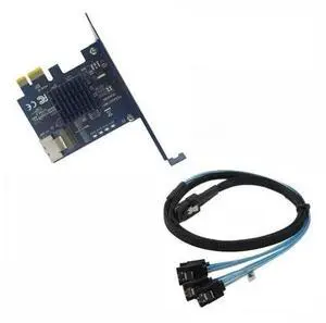 PCIe X1 to Mini SAS SFF-8087 Expansion Controller Card, 4-Port SATA 3.0 6Gbps Adapter Card, SFF8087 to PCI Express Storage Converter Card, Supports HDD & SSD Hard Drives for Desktop PC Storage Expansi PCIe X1 to Mini SAS SFF-8087 Expansion Controller Card, 4-Port SATA 3.0 6Gbps Adapter Card, SFF8087 to PCI Express Storage Converter Card, Supports HDD & SSD Hard Drives for Desktop PC Storage Expansi