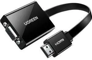Active HDMI Male to VGA Female Converter Adapter with 3.5mm Audio Port, Full HD 1080P Video Output Active Signal Conversion Dongle, Black Compact Adapter Compatible with PC, Laptop, Ultrabook, Raspber Active HDMI Male to VGA Female Converter Adapter with 3.5mm Audio Port, Full HD 1080P Video Output Active Signal Conversion Dongle, Black Compact Adapter Compatible with PC, Laptop, Ultrabook, Raspber