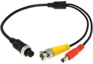 35cm M12 4Pin Female Aviation Plug to BNC Male + DC Power Extension Cable, 13.78 Inch M12 to BNC DC Combo Adapter Cord, Heavy-Duty Waterproof M12 Connector Wire for Vehicle Rear View Camera, Truck Sur 35cm M12 4Pin Female Aviation Plug to BNC Male + DC Power Extension Cable, 13.78 Inch M12 to BNC DC Combo Adapter Cord, Heavy-Duty Waterproof M12 Connector Wire for Vehicle Rear View Camera, Truck Sur