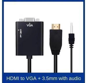 HDMI to VGA Adapter Cable with 3.5mm Audio Jack, Full HD 1080P Digital to Analog Video Converter Cord, Compatible with PS4, Laptop, PC, TV Box, Monitor, Projector for Screen Mirroring, Gaming, Home HDMI to VGA Adapter Cable with 3.5mm Audio Jack, Full HD 1080P Digital to Analog Video Converter Cord, Compatible with PS4, Laptop, PC, TV Box, Monitor, Projector for Screen Mirroring, Gaming, Home