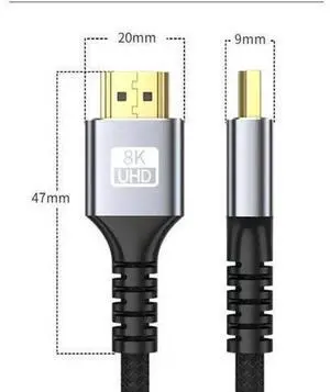 1m Grey HDMI 2.1 Cable, 8K@60Hz High Speed Audio Video Cord for TV Projector Laptop Monitor 1m Grey HDMI 2.1 Cable, 8K@60Hz High Speed Audio Video Cord for TV Projector Laptop Monitor