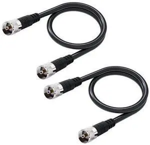 2 Pack 2ft RG8X Coax Jumper Cable, 50 Ohm Low Loss PL259 UHF Connector for Ham Radio Antenna SWR Meter Dummy Load 2 Pack 2ft RG8X Coax Jumper Cable, 50 Ohm Low Loss PL259 UHF Connector for Ham Radio Antenna SWR Meter Dummy Load