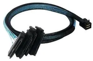 Internal Mini SAS HD SFF-8643 29Pin to 4 SFF-8482 Fan-Out Cable, 12Gbps High Speed Server Storage Data Cord Compatible with LSI Broadcom RAID HBA Card for SAS SATA Hard Disk Array Connection Internal Mini SAS HD SFF-8643 29Pin to 4 SFF-8482 Fan-Out Cable, 12Gbps High Speed Server Storage Data Cord Compatible with LSI Broadcom RAID HBA Card for SAS SATA Hard Disk Array Connection