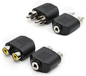 4 Pack 3.5mm Stereo Female to Dual 2 RCA Male Audio Adapter Cable, Nickel Plated Aux to RCA Converter Cord Compatible with Apple Samsung Huawei Laptops, Edifier JBL Speakers, Sony LG TV, Amplifier for 4 Pack 3.5mm Stereo Female to Dual 2 RCA Male Audio Adapter Cable, Nickel Plated Aux to RCA Converter Cord Compatible with Apple Samsung Huawei Laptops, Edifier JBL Speakers, Sony LG TV, Amplifier for