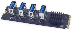 M.2 NVMe to PCI Express X16 Multiplier Hub Adapter, 1 to 4 PCI-E Slot Expansion Riser Card, NGFF M Key NVMe SSD PCIe 3.0/4.0 Splitter Card, Quad NVMe Storage Expander for Desktop Workstation Video Edi M.2 NVMe to PCI Express X16 Multiplier Hub Adapter, 1 to 4 PCI-E Slot Expansion Riser Card, NGFF M Key NVMe SSD PCIe 3.0/4.0 Splitter Card, Quad NVMe Storage Expander for Desktop Workstation Video Edi