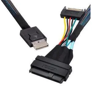 50cm OCuLink SFF-8611 Male to SFF-8639 Female U.2 U.3 NVMe PCIe SSD Adapter Cable with 15Pin SATA Power Cord, High-Speed PCIe 4.0/5.0 X4 Storage Converter Wire for Motherboard, Workstation, Rack Serve 50cm OCuLink SFF-8611 Male to SFF-8639 Female U.2 U.3 NVMe PCIe SSD Adapter Cable with 15Pin SATA Power Cord, High-Speed PCIe 4.0/5.0 X4 Storage Converter Wire for Motherboard, Workstation, Rack Serve