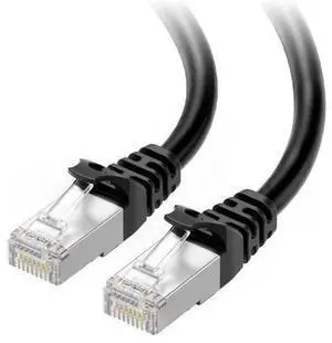50FT Black Shielded Snagless Cat6A Ethernet Patch Cable, 10Gbps High-Speed RJ45 LAN Network Cord, Anti-Crosstalk Heavy-Duty Shielded Wire for Gaming PC, Router, Modem, Switch, Patch Panel, Indoor Comm 50FT Black Shielded Snagless Cat6A Ethernet Patch Cable, 10Gbps High-Speed RJ45 LAN Network Cord, Anti-Crosstalk Heavy-Duty Shielded Wire for Gaming PC, Router, Modem, Switch, Patch Panel, Indoor Comm