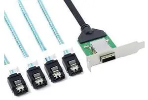 Mini SAS SFF-8088 HD 26Pin Female to 180-Degree 4-Port SATA Storage Adapter Cable, 1-to-4 Internal Server High-Speed Interconnect Wire for RAID Controller Card, Multi SATA HDD/SSD Expansion Cord, Loss Mini SAS SFF-8088 HD 26Pin Female to 180-Degree 4-Port SATA Storage Adapter Cable, 1-to-4 Internal Server High-Speed Interconnect Wire for RAID Controller Card, Multi SATA HDD/SSD Expansion Cord, Loss