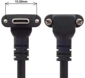 25FT 90-Degree Up-Down Angled USB 3.1 Gen2 Type-C to USB3.0 Locking Data Cable with Dual Screw Mount Connectors, Anti-Drop Secure Industrial Camera Transmission Cord, Long-Distance Stable High-Speed 25FT 90-Degree Up-Down Angled USB 3.1 Gen2 Type-C to USB3.0 Locking Data Cable with Dual Screw Mount Connectors, Anti-Drop Secure Industrial Camera Transmission Cord, Long-Distance Stable High-Speed