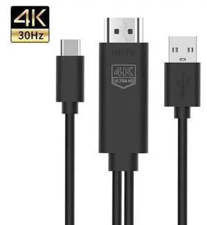 1.8M 1-to-2 USB3.1 to HDMI-Compatible Converter Cable, 4K Ultra HD Digital Audio Video Sync Transmission Adapter Cord, Dual Output Video Wire for Laptop, PC, Android Phone, Monitor, Projector, Flicker 1.8M 1-to-2 USB3.1 to HDMI-Compatible Converter Cable, 4K Ultra HD Digital Audio Video Sync Transmission Adapter Cord, Dual Output Video Wire for Laptop, PC, Android Phone, Monitor, Projector, Flicker