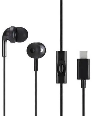 USB-C Wired In-Ear Earbuds with Built-in Microphone, 4.2FT Long Cord, 3 Sizes S/M/L Silicone Ear Tips, Black Wired Headphones USB-C Wired In-Ear Earbuds with Built-in Microphone, 4.2FT Long Cord, 3 Sizes S/M/L Silicone Ear Tips, Black Wired Headphones