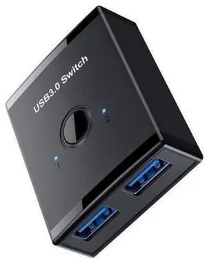 Bidirectional USB 3.0 KVM Switch Selector 2 In 1 Out, Two-Way USB Sharing Hub for 2 PCs Share One Set of Keyboard, Mouse, Scanner and Printer, High-Speed 5Gbps Data Transfer Switcher Plug-and-Play No Bidirectional USB 3.0 KVM Switch Selector 2 In 1 Out, Two-Way USB Sharing Hub for 2 PCs Share One Set of Keyboard, Mouse, Scanner and Printer, High-Speed 5Gbps Data Transfer Switcher Plug-and-Play No