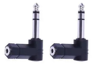 90 Degree Right Angle Audio Adapter, 3.5mm TRS Male to 6.35mm 1/4 Inch Mono Stereo Female Jack Converter, Low Profile L-Shaped Plug Connector for Headphones, AUX Cables, Speakers, Guitars, Mixers, Amp 90 Degree Right Angle Audio Adapter, 3.5mm TRS Male to 6.35mm 1/4 Inch Mono Stereo Female Jack Converter, Low Profile L-Shaped Plug Connector for Headphones, AUX Cables, Speakers, Guitars, Mixers, Amp