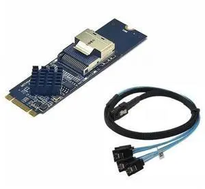 M.2 NVME to Mini SAS SFF-8087 Expansion Controller Card, 4-Port SATA 3.0 6Gbps HDD & SSD Adapter Card, SFF8087 to M2 NVME Storage Expansion Card for PC Storage Array Build M.2 NVME to Mini SAS SFF-8087 Expansion Controller Card, 4-Port SATA 3.0 6Gbps HDD & SSD Adapter Card, SFF8087 to M2 NVME Storage Expansion Card for PC Storage Array Build