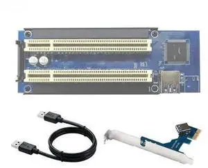 PCI-E X1 to Dual PCI Riser Expansion Card, PCI Express X1 to Dual PCI Slot Adapter Card for Desktop PC Windows XP System Hardware Expansion PCI-E X1 to Dual PCI Riser Expansion Card, PCI Express X1 to Dual PCI Slot Adapter Card for Desktop PC Windows XP System Hardware Expansion