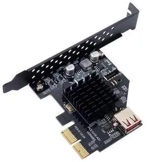 ChenYang PCI-E X2 Expansion Card, PCI Express 2X to 2-Port USB 2.0 + USB3.1 Gen2 Type-E Front Panel Header Adapter for Desktop Chassis ChenYang PCI-E X2 Expansion Card, PCI Express 2X to 2-Port USB 2.0 + USB3.1 Gen2 Type-E Front Panel Header Adapter for Desktop Chassis