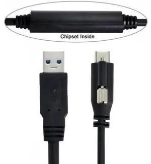 UC-045-8.0M 8 Meter Single Screw Locking USB 3.1 Type-C to USB 3.0 Cable, Panel Mount Industrial Data Cord for Industrial Cameras, Recorders, Laptops & Storage Disks UC-045-8.0M 8 Meter Single Screw Locking USB 3.1 Type-C to USB 3.0 Cable, Panel Mount Industrial Data Cord for Industrial Cameras, Recorders, Laptops & Storage Disks