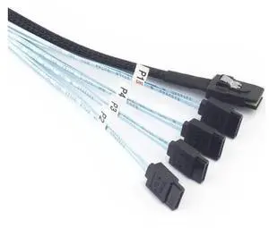0.5m SAS 8087 to 4 Ports SATA Internal Server Cable Without Snap Terminals, High Speed Storage Connection Cord 0.5m SAS 8087 to 4 Ports SATA Internal Server Cable Without Snap Terminals, High Speed Storage Connection Cord