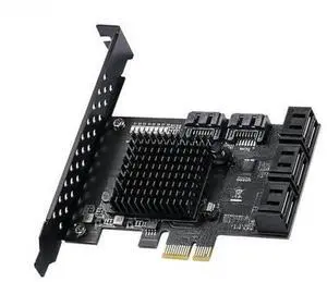 PCIe X1 to 8-Port SATA 3.0 Expansion Controller Card, 6Gbps Multi-Disk SATA Riser Adapter for HDD & SSD Storage Expansion PCIe X1 to 8-Port SATA 3.0 Expansion Controller Card, 6Gbps Multi-Disk SATA Riser Adapter for HDD & SSD Storage Expansion