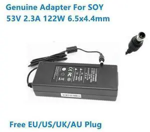 122W AC Power Adapter, 53V 2.3A DC 6.5x4.4mm Plug, SOY-5300230 POE Switch Power Supply Charger 122W AC Power Adapter, 53V 2.3A DC 6.5x4.4mm Plug, SOY-5300230 POE Switch Power Supply Charger