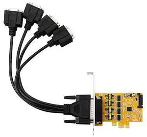 PCIe to 4-Port RS232 Serial Expansion Card with SATA Power Supply, DB9 Serial Adapter with Independent Power Output for Industrial PLC Debugging & Equipment Control PCIe to 4-Port RS232 Serial Expansion Card with SATA Power Supply, DB9 Serial Adapter with Independent Power Output for Industrial PLC Debugging & Equipment Control