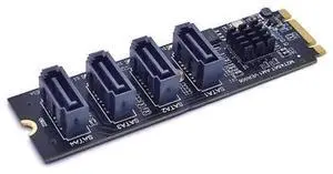 M.2 Key M NVMe to SATA 3.0 Expansion Adapter Card with ASM1064 Chip, Plug and Play NVMe to SATA Converter for Adding Extra SATA Ports to M.2 Slot Motherboards M.2 Key M NVMe to SATA 3.0 Expansion Adapter Card with ASM1064 Chip, Plug and Play NVMe to SATA Converter for Adding Extra SATA Ports to M.2 Slot Motherboards