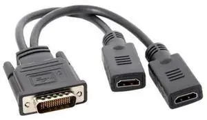 59 Pin Male to Dual DVI VGA DisplayPort Splitter Extension Cable Adapter, Multi-Monitor Video Splitter Cord for Discrete Graphics Card, Supports Simultaneous Display Output for Desktop Gaming Monitor 59 Pin Male to Dual DVI VGA DisplayPort Splitter Extension Cable Adapter, Multi-Monitor Video Splitter Cord for Discrete Graphics Card, Supports Simultaneous Display Output for Desktop Gaming Monitor