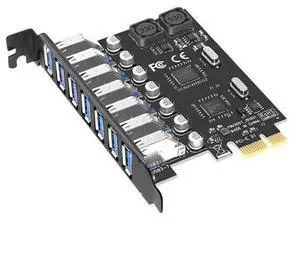 7-Port PCIe to USB 3.0 Expansion Card with NEC Chipset for Desktop PC, PCI-E X1 USB3.0 Hub Adapter Card, No Extra External Power Supply Needed, Plug-and-Play USB Port Extender for Peripherals Hard Dri 7-Port PCIe to USB 3.0 Expansion Card with NEC Chipset for Desktop PC, PCI-E X1 USB3.0 Hub Adapter Card, No Extra External Power Supply Needed, Plug-and-Play USB Port Extender for Peripherals Hard Dri