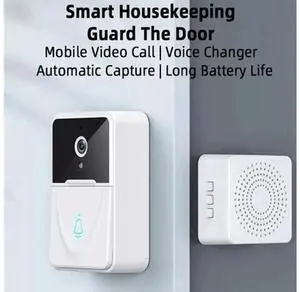 Wireless WiFi Smart Video Doorbell Camera, Night Vision Two-Way Audio Intercom, Motion Alarm Security Doorbell Monitor for Home Outdoor Wireless WiFi Smart Video Doorbell Camera, Night Vision Two-Way Audio Intercom, Motion Alarm Security Doorbell Monitor for Home Outdoor