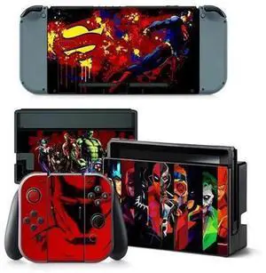 Anime Iron Man Thor Full Vinyl Skin Sticker Decal Compatible with Switch Console Joy-Con Controller Charging Dock Protective Wrap Cover, Item Code TN-Switch-5396 Anime Iron Man Thor Full Vinyl Skin Sticker Decal Compatible with Switch Console Joy-Con Controller Charging Dock Protective Wrap Cover, Item Code TN-Switch-5396
