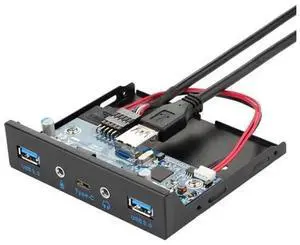 5 Ports Front Panel Expansion Board, 3.5 Inch Bay Internal Hub with 4×USB 3.0 + 1×Type-C USB3.1, Desktop PC Case Front Panel USB Extension Adapter 5 Ports Front Panel Expansion Board, 3.5 Inch Bay Internal Hub with 4×USB 3.0 + 1×Type-C USB3.1, Desktop PC Case Front Panel USB Extension Adapter