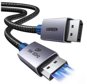 UGREEN DP 2.1 DisplayPort Cable 6.6FT, 80Gbps Ultra High Speed Aluminum Braided DP Cord, Supports 16K@60Hz, 8K@240Hz, 4K@480Hz, HDR HDCP2.3 DSC1.2a FreeSync G-Sync, Compatible RTX 5090/4090 GPU Gaming UGREEN DP 2.1 DisplayPort Cable 6.6FT, 80Gbps Ultra High Speed Aluminum Braided DP Cord, Supports 16K@60Hz, 8K@240Hz, 4K@480Hz, HDR HDCP2.3 DSC1.2a FreeSync G-Sync, Compatible RTX 5090/4090 GPU Gaming