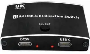 Bi-Directional USB C KVM Switch 2 in 1 / 1 in 2, Supports 8K@60Hz Video Output & 10Gbps High-Speed Data Transfer, Compatible with Thunderbolt 3/4 Type-C Laptops Tablets Phones Bi-Directional USB C KVM Switch 2 in 1 / 1 in 2, Supports 8K@60Hz Video Output & 10Gbps High-Speed Data Transfer, Compatible with Thunderbolt 3/4 Type-C Laptops Tablets Phones